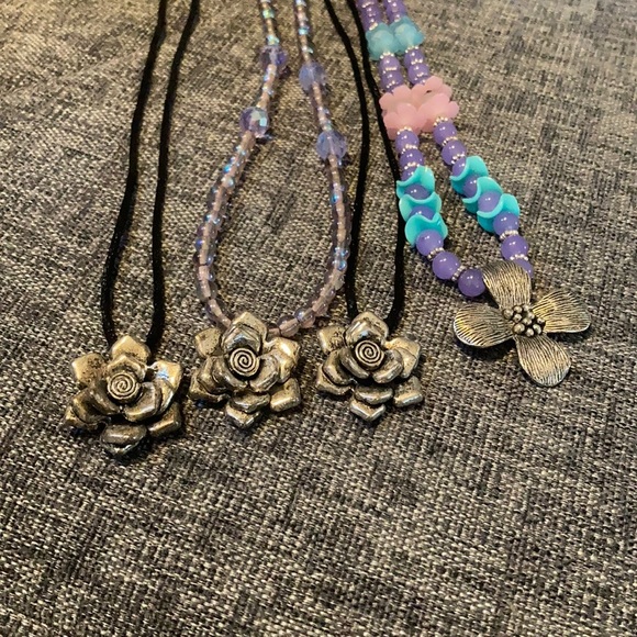 SALE Four Flower Necklaces - Picture 1 of 5